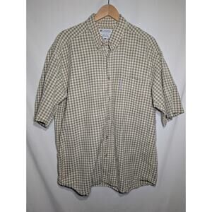 Columbia Men's Plaid Seersucker Short Sleeve Button Up Shirt Sz XL Fishing Gorp‎